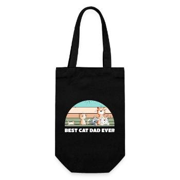 Best Cat Dad Cats Dad Vintage Cat Lover - Gift Bag for Bottles - black - Front