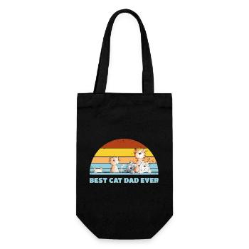 Best Cat Dad Cats Dad Vintage Cat Lover - Gift Bag for Bottles - black - Front