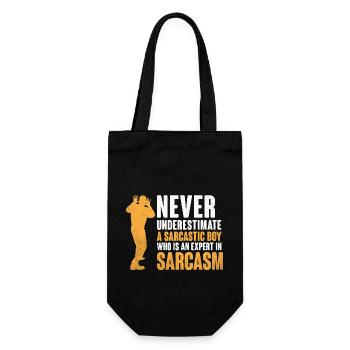 Ne sous-estimez jamais le sarcasme d’un garçon sarcastique - Sac à bouteille - noir - Devant
