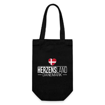 Herzensland Dänemark Skandinavien Urlaub Reise - Geschenkbeutel für Flaschen - Schwarz - Vorne