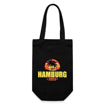 Hambourg 2025 Vacances Palmiers Coloré - Sac à bouteille - noir - Devant