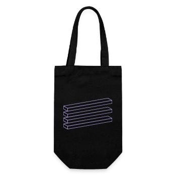 Optical Illusion Geometry Minimalist Puzzle - Gift Bag for Bottles - black - Front
