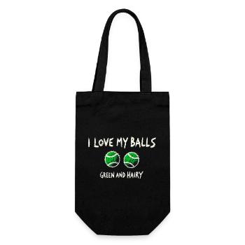 Love My Balls Tennis Funny Design - Gift Bag for Bottles - black - Front