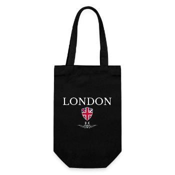 London UK, minimalist sleek design - Gift Bag for Bottles - black - Front