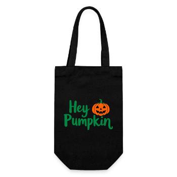 Hey Pumpkin Halloween saying - Gift Bag for Bottles - black - Front