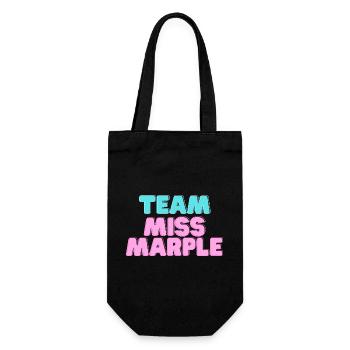Team Miss Marple farbig - Geschenkbeutel für Flaschen - Schwarz - Vorne