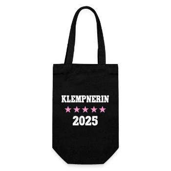 Klempnerin 2025 Neuer Job Arbeit Ausbildung Lehre - Geschenkbeutel für Flaschen - Schwarz - Vorne