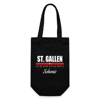 St. Gallen - Geschenkbeutel für Flaschen - Schwarz - Vorne