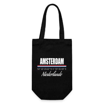Amsterdam - Geschenkbeutel für Flaschen - Schwarz - Vorne