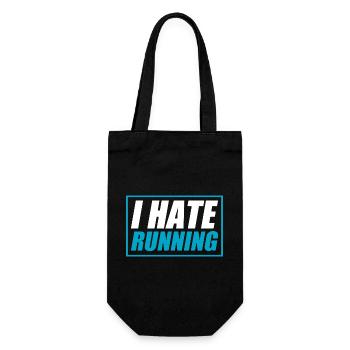 I hate running funny running jogging runner - Gift Bag for Bottles - black - Front