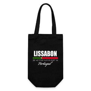 Lissabon - Geschenkbeutel für Flaschen - Schwarz - Vorne