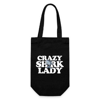 Verrückte Hai-Dame - Geschenkbeutel für Flaschen - Schwarz - Vorne