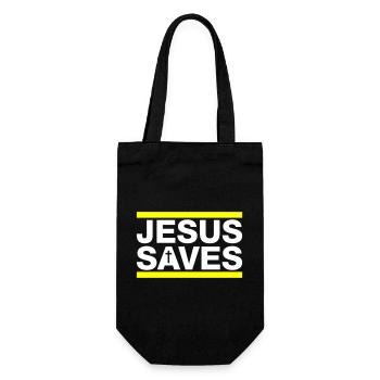 Jesus Rettet Spruch Christlich - Geschenkbeutel für Flaschen - Schwarz - Vorne