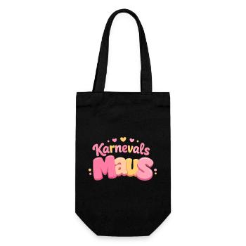 Karnevalsmaus Kölsche Mädsche – Karneval Köln - Geschenkbeutel für Flaschen - Schwarz - Vorne