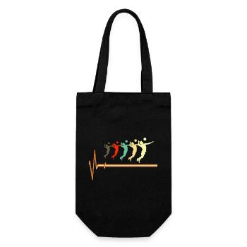 Volleyball Heartbeat - Retro Vintage Volleyball - Gift Bag for Bottles - black - Front