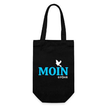 Moin Föhr - Maritime North Sea Island Design - Gift Bag for Bottles - black - Front