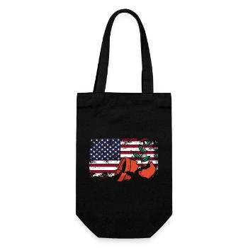 Usa Flagge Gebrochene Pflanze Liebhaber - Geschenkbeutel für Flaschen - Schwarz - Vorne