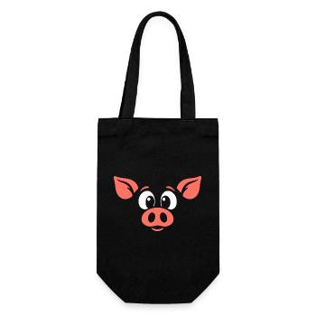 Porcelets | Déguisement de carnaval en costume de grand visage - Sac à bouteille - noir - Devant