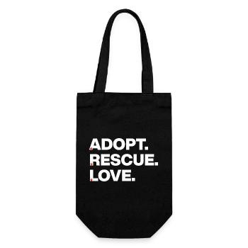 PAWS LOVE, ADOPT RESCUE LOVE! 🐾 ANIMAL ADOPTION - Gift Bag for Bottles - black - Front