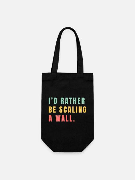 Je préférerais escalader un mur - Sac à bouteille - noir