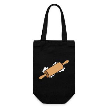 Icône simple en rouleau à pâtisserie - Sac à bouteille - noir - Devant