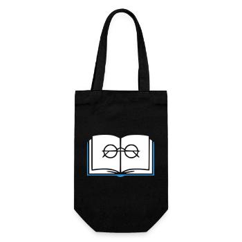Book and Glasses Outline - Gift Bag for Bottles - black - Front