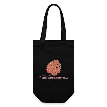 Monstera Glow Happiness Leaf - Gift Bag for Bottles - black - Front