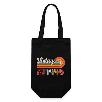 1946 Birthday Born in 1946_anniversire 80 years old - Gift Bag for Bottles - black - Front