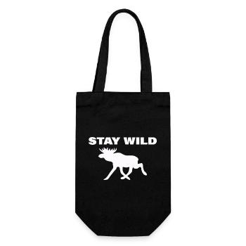 STAY WILD - Geschenkbeutel für Flaschen - Schwarz - Vorne