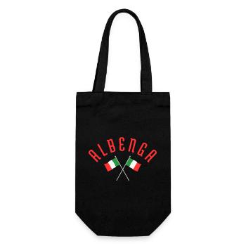 Albenga Italian Flag Crest - Gift Bag for Bottles - black - Front
