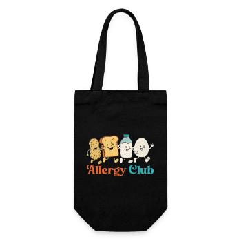 Funny Allergy Club Lebensmittelallergiehumor Erdnussmilch - Geschenkbeutel für Flaschen - Schwarz - Vorne