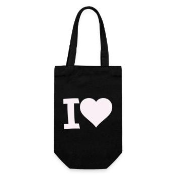 I Love Heart Motif - Gift Bag for Bottles - black - Front