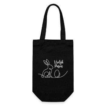 Vrolijk Pasen, Schattig Konijn Shirt, Hoodie, Mug - Geschenkbeutel für Flaschen - Schwarz - Vorne