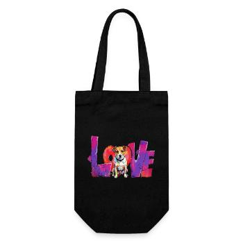 Love Dog Jack Russell Terrier Graffiti Design - Geschenkbeutel für Flaschen - Schwarz - Vorne