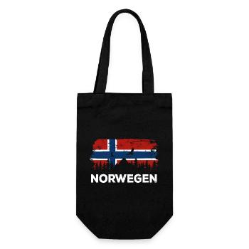 Silhouette de Norvège - Drapeau de la nature des vacances - Sac à bouteille - noir - Devant