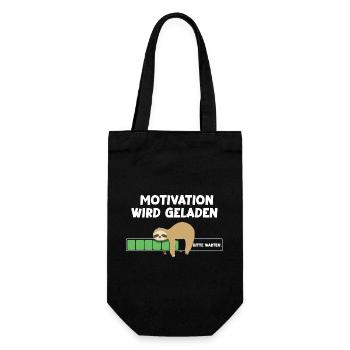 Motivation wird geladen Faultier Faultiermotiv - Geschenkbeutel für Flaschen - Schwarz - Vorne