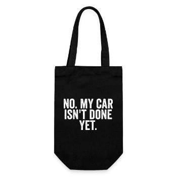 No, my car is not ready yet! (Funny A - Gift Bag for Bottles - black - Front