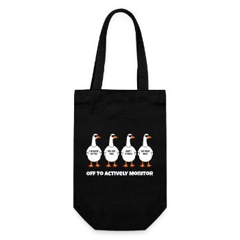 Four funny ducks in single file - Gift Bag for Bottles - black - Front