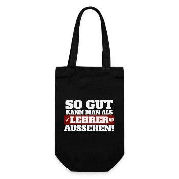 So gut kann man als Lehrer aussehen - Geschenkbeutel für Flaschen - Schwarz - Vorne