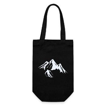 Gipfelabenteuer Skifahrer Silhouette - Geschenkbeutel für Flaschen - Schwarz - Vorne