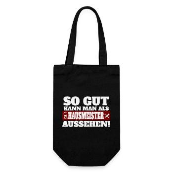 So gut kann man als Hausmeister aussehen - Geschenkbeutel für Flaschen - Schwarz - Vorne