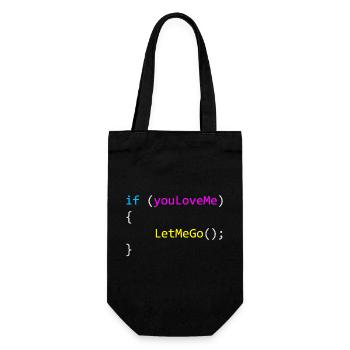 if (youLoveMe) { LetMeGo(); } C# Code - Geschenkbeutel für Flaschen - Schwarz - Vorne