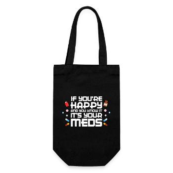Happy Meds Parodie-Druck - Geschenkbeutel für Flaschen - Schwarz - Vorne