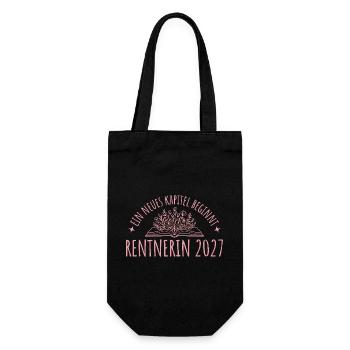 Rente Abschied 2027 Kollegin Neues Kapitel - Geschenkbeutel für Flaschen - Schwarz - Vorne