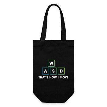 WASD Bewegungskunst - Geschenkbeutel für Flaschen - Schwarz - Vorne
