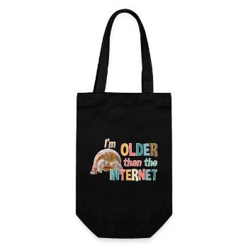 I’m older than the Internet - Schildkröte - Geschenkbeutel für Flaschen - Schwarz - Vorne