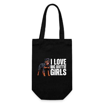 Ich liebe Big Rottie Girls Rottweiler Rottie - Geschenkbeutel für Flaschen - Schwarz - Vorne