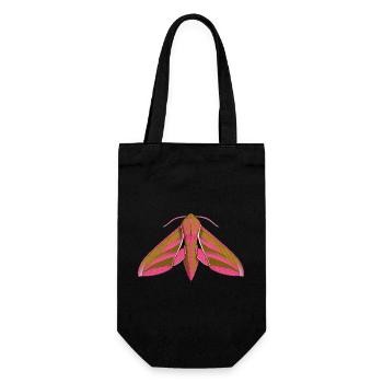 Elephant Hawk Moth Deilephila elpenor Styl de dessins animés - Sac à bouteille - noir - Devant