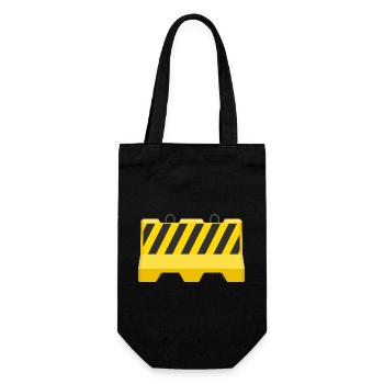 Warn-Straßenbarriere-Symbol - Geschenkbeutel für Flaschen - Schwarz - Vorne