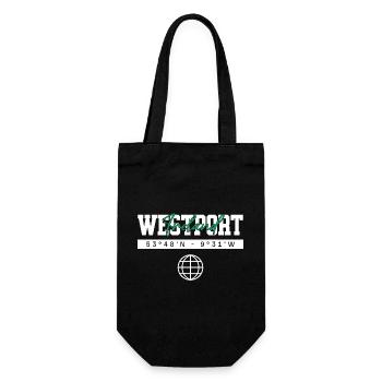 Westport Irland Koordinaten Reise Souvenir - Geschenkbeutel für Flaschen - Schwarz - Vorne